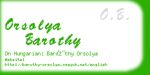 orsolya barothy business card